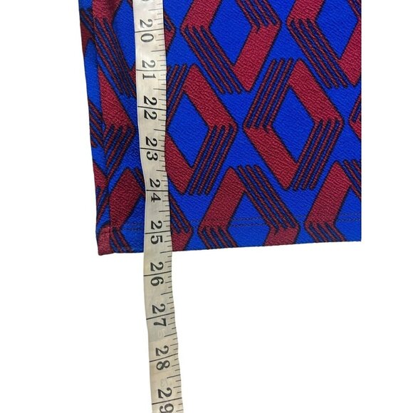 LuLaRoe Cassie Women's Burgundy & Blue Skirt - Picture 6 of 6